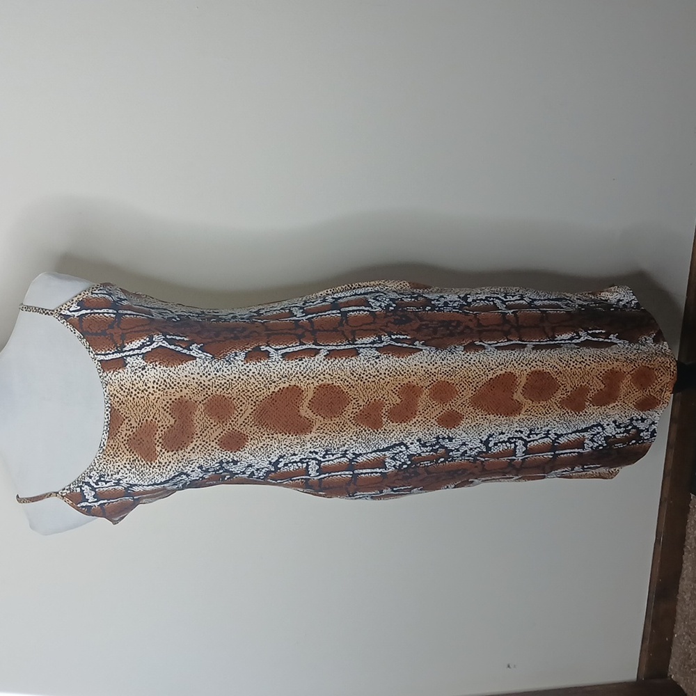 Absolutly Heart It Snake Skin Print Midi Dress